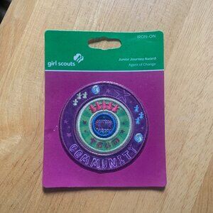 GIRL SCOUTS - NEW JUNIOR JOURNEY Award AGENT OF CHANGE Iron-On Patch SET